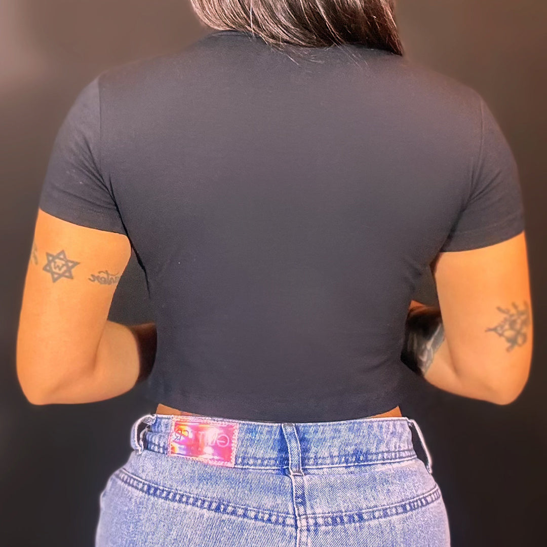 CROPPED BABY LOOK - PRETO